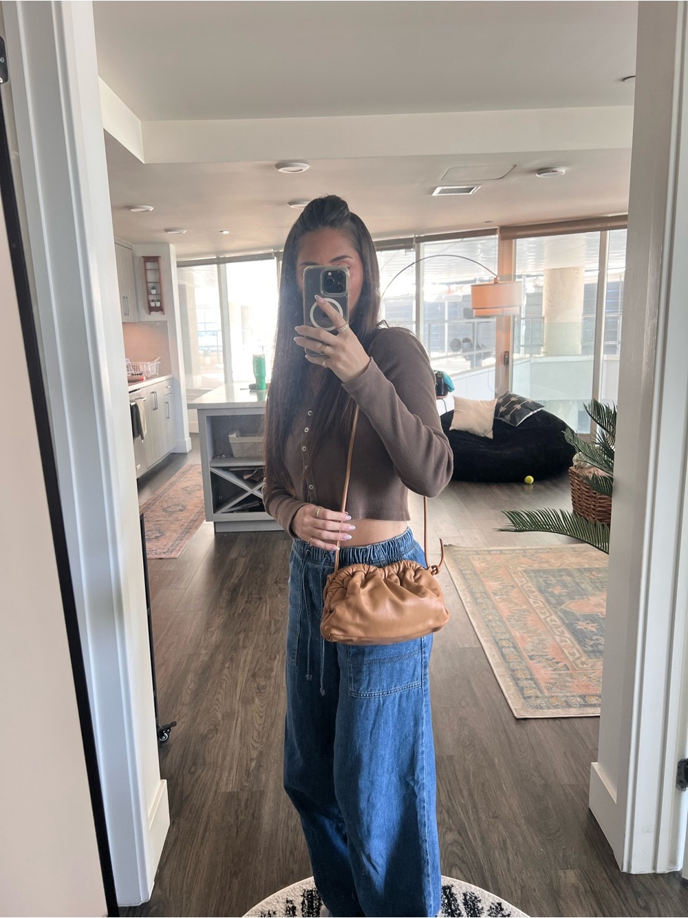 Mansur Gavriel Mini Cloud Clutch/Bag Tan Like New Condition - Picture 8 of 12
